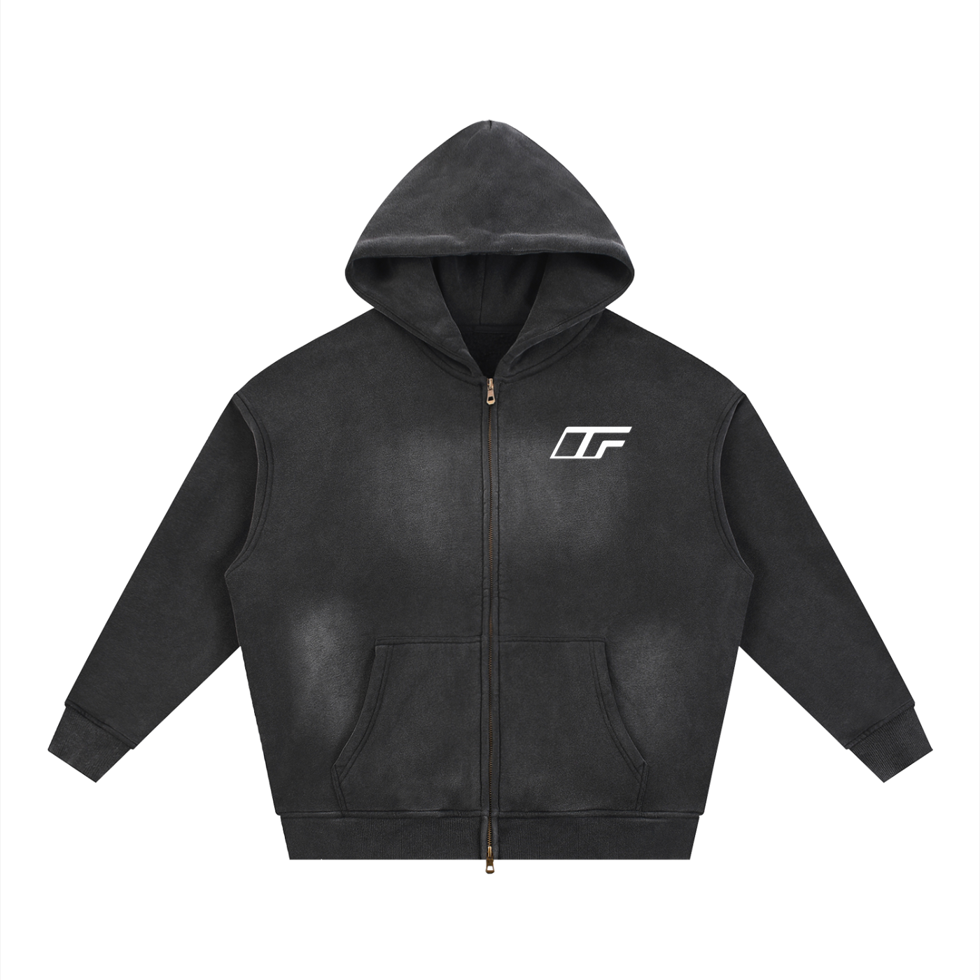 Sunfade Two-way Zipper Boxy Fleece Hoodie