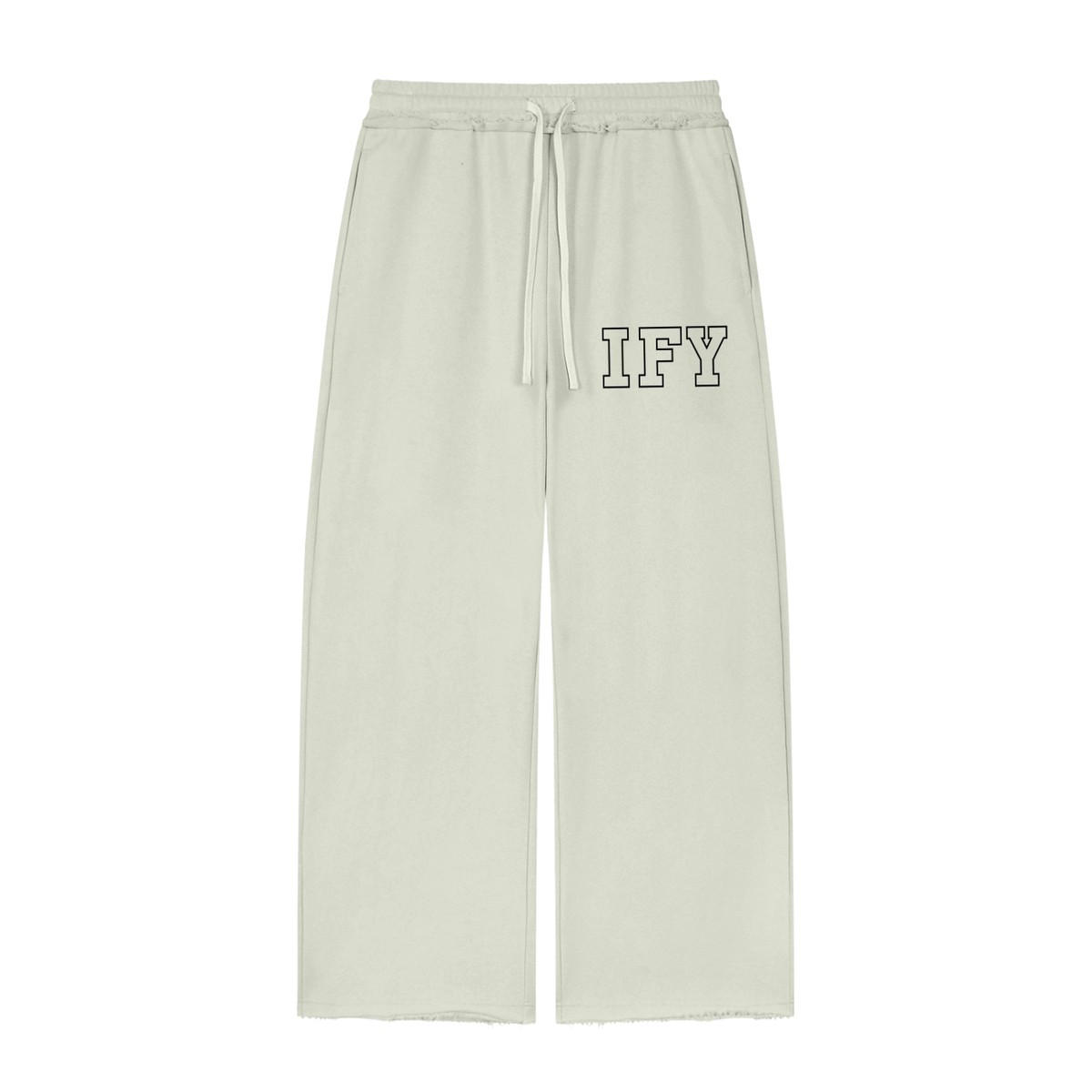 Wide Leg Raw Edge Sweatpants