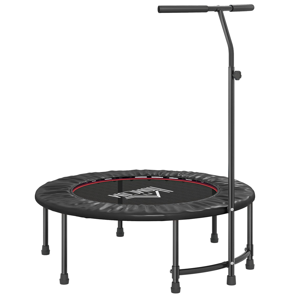 40" Fitness Trampoline With Adjustable Handle, Rebounder Trampoline, Mini Jumper For Indoor Exercise Workout, Black - IFY Sports