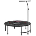 40" Fitness Trampoline With Adjustable Handle, Rebounder Trampoline, Mini Jumper For Indoor Exercise Workout, Black - IFY Sports