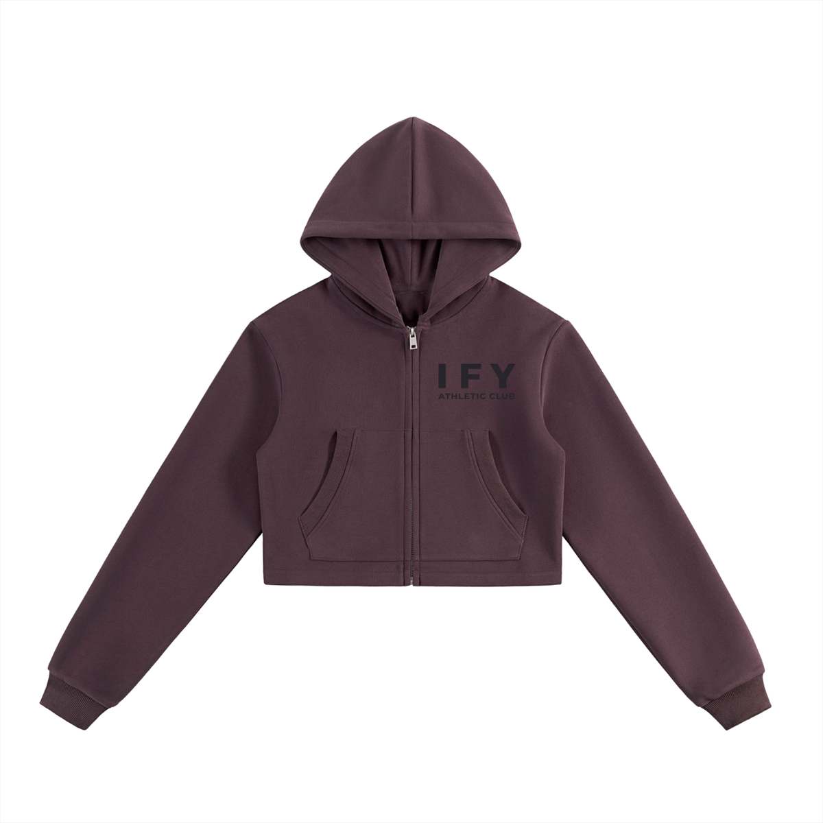 Cropped Zip-Up Hoodie