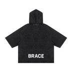 Hooded Boxy T-Shirt - Snow Washed Gym Tee | BRACE