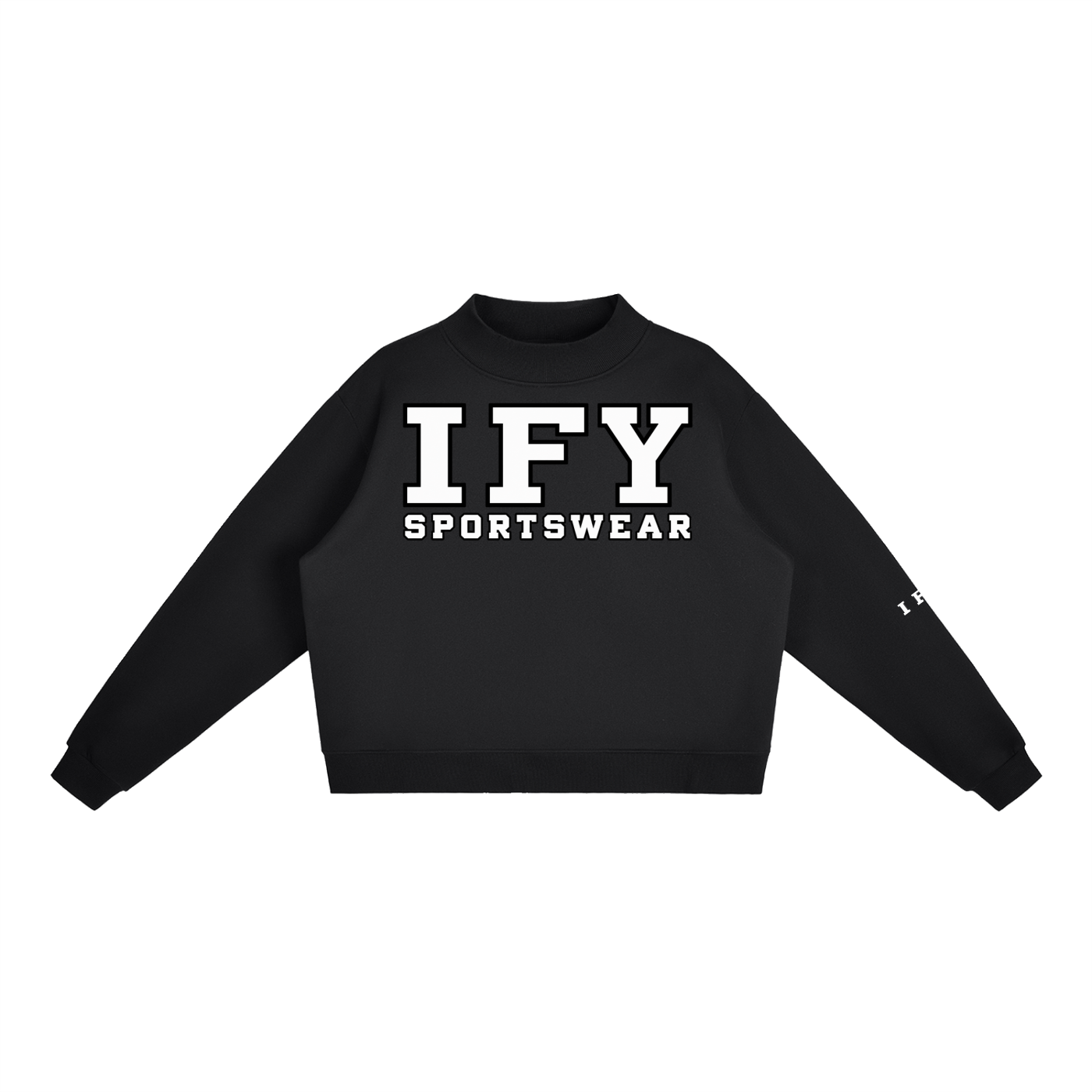 Essential Fleece Mock-Neck Crew Sweatshirt