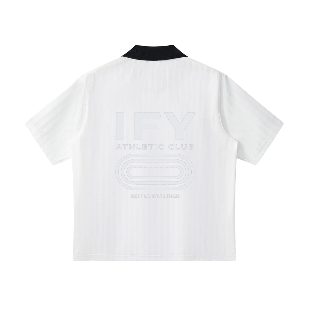 Contrast Collar Striped Soccer Jersey