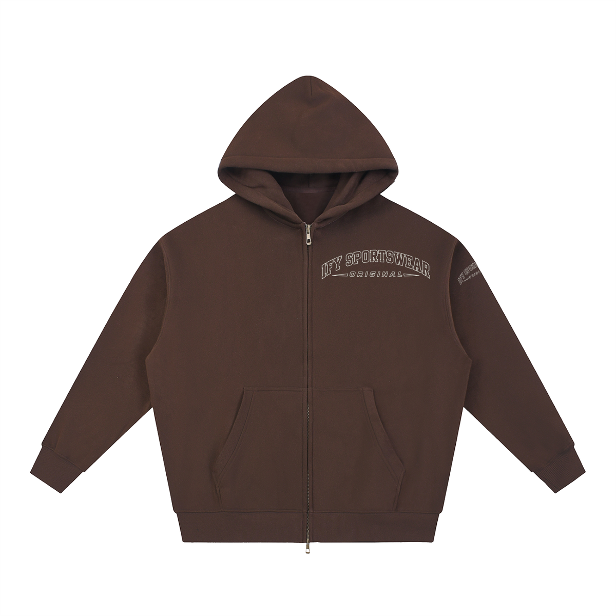 Oversized Two-Way Zip Fleece Hoodie