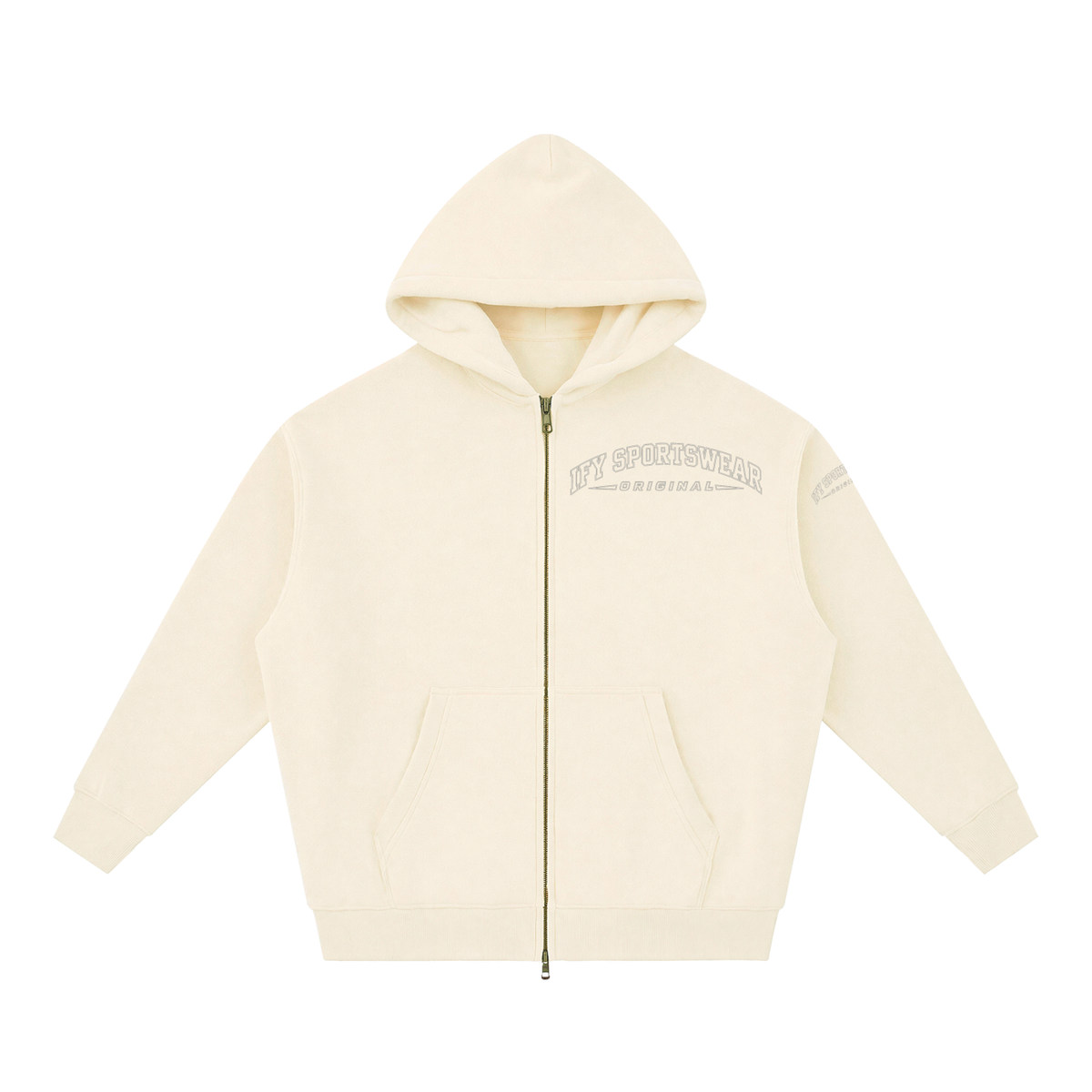 Oversized Two-Way Zip Fleece Hoodie
