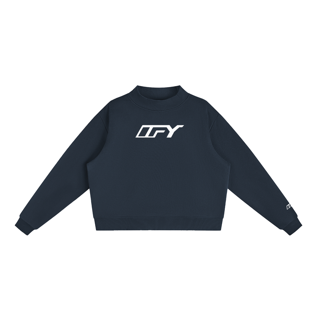 Essential Fleece Mock-Neck Crew Sweatshirt