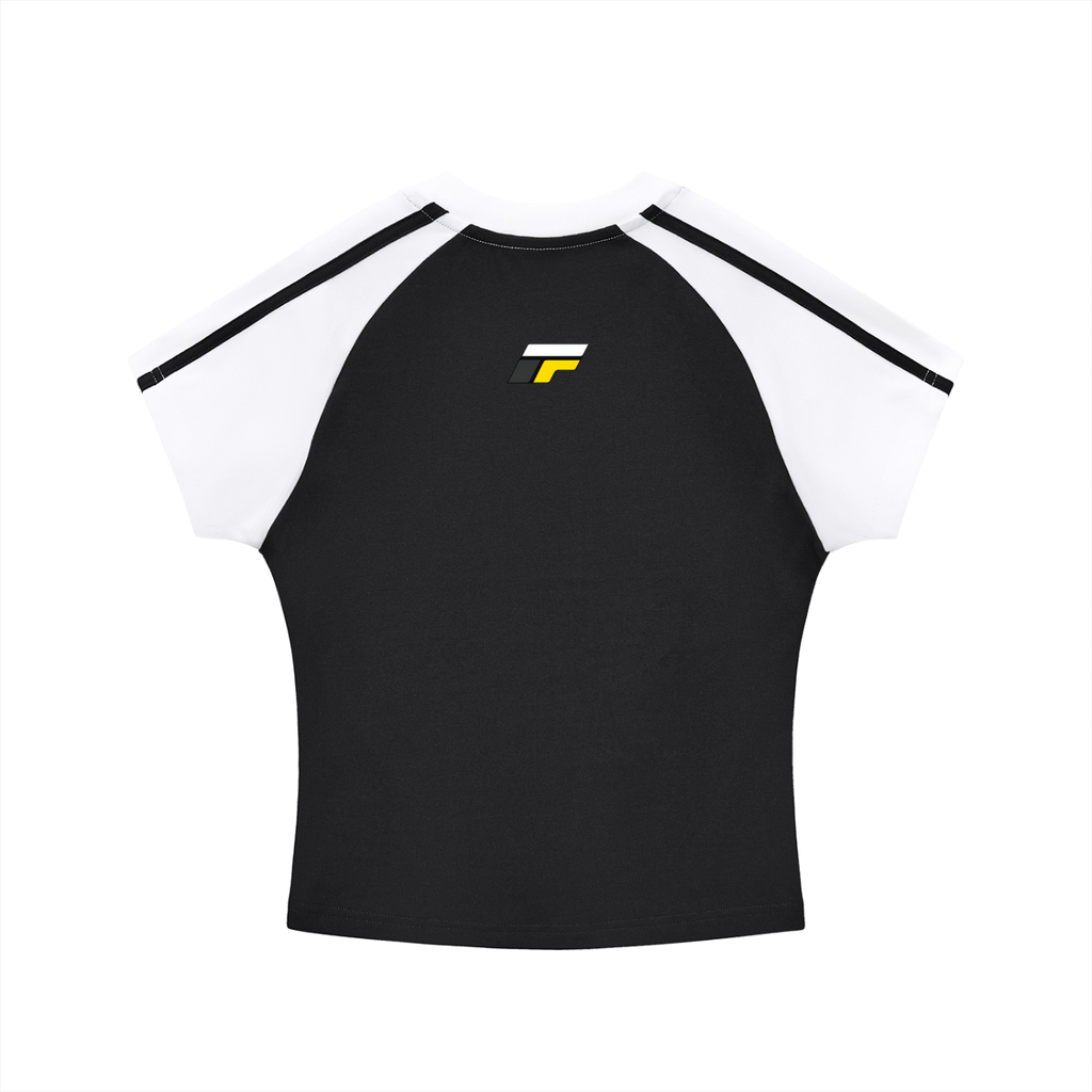 Contrast Stripes Bodycon Raglan  Sleeve T-Shirt