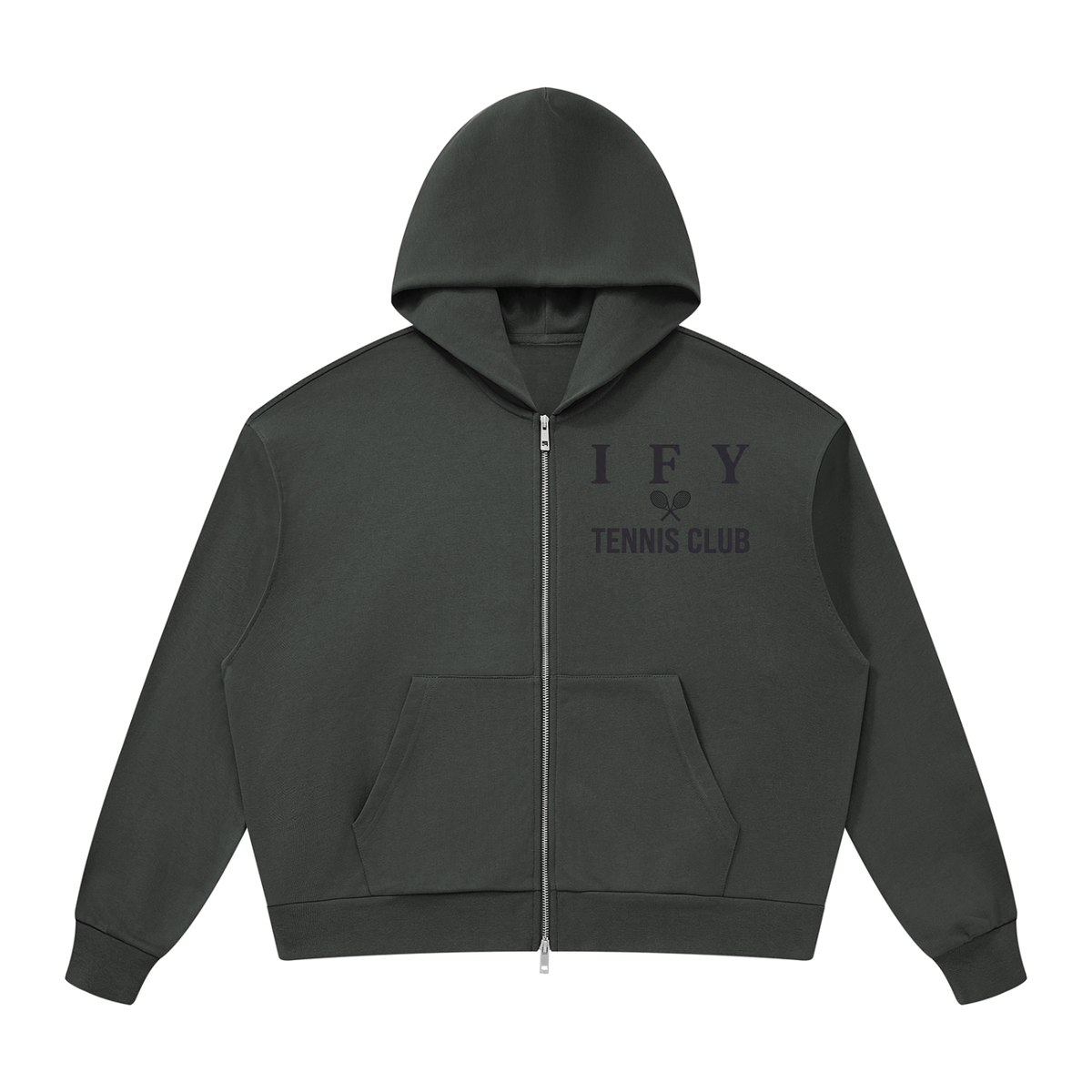Drop Shoulder Full Zip Hoodie