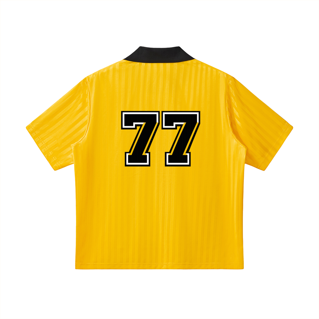 Contrast Collar Striped Soccer Jersey