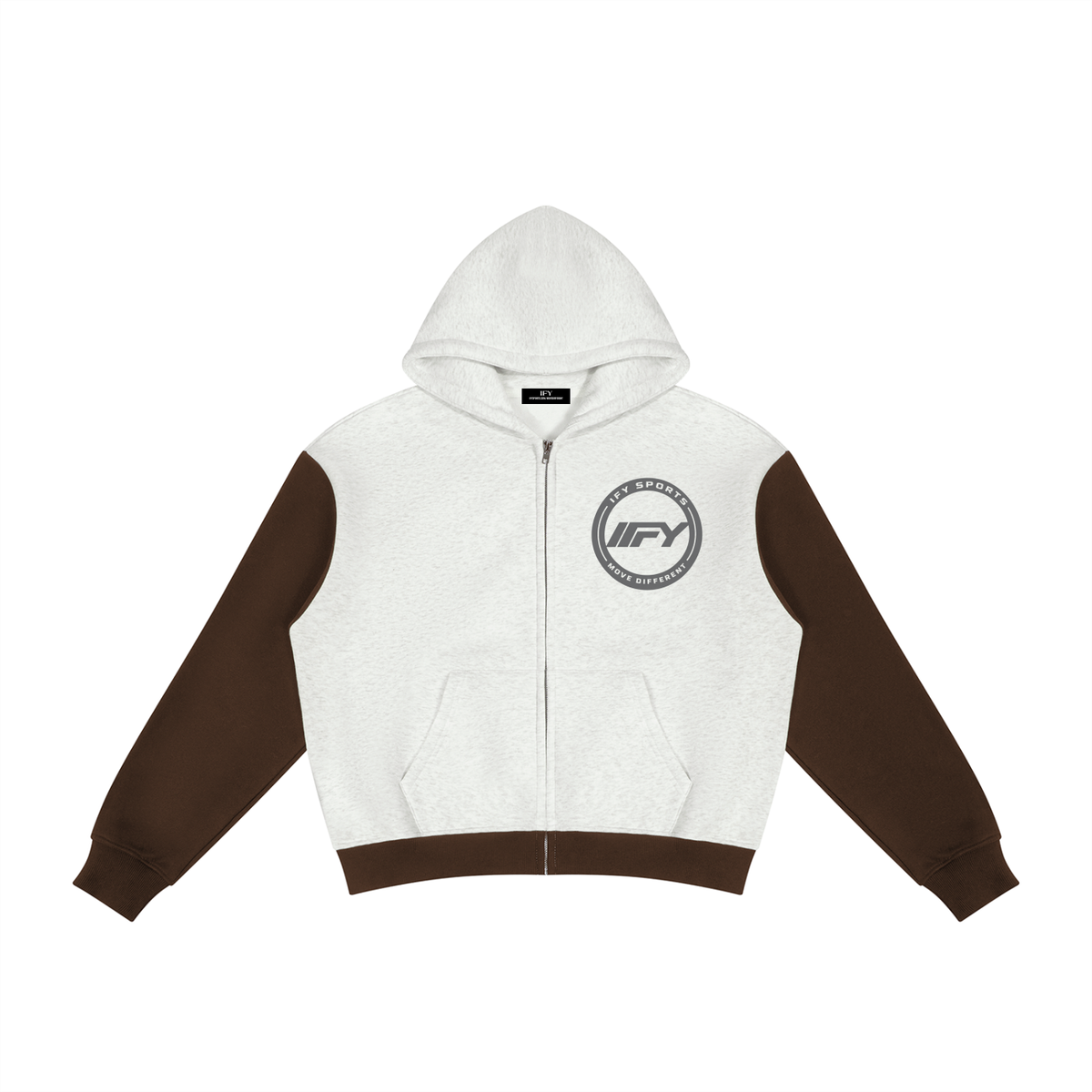 Unisex Colour-Block Fleece Full-Zip Hoodie