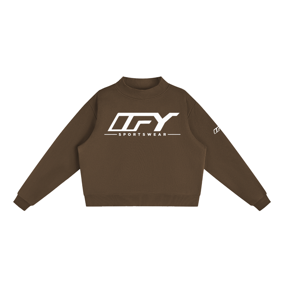 Essential Fleece Mock-Neck Crew Sweatshirt