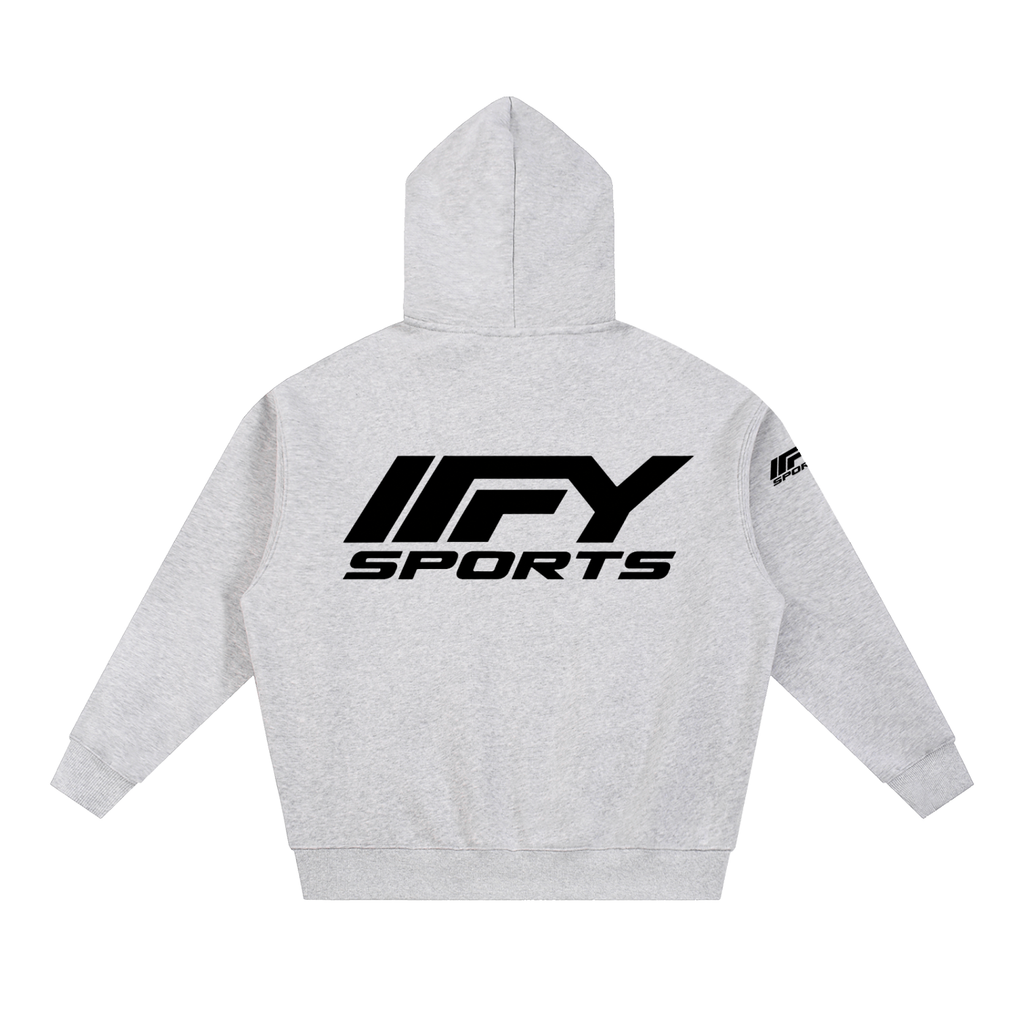 Oversized Two-Way Zip Fleece Hoodie