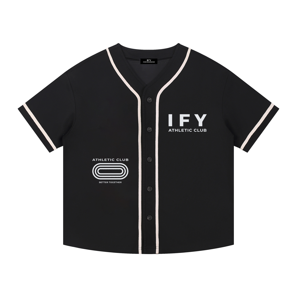 Contrast Piped Button-Up Baseball Jersey