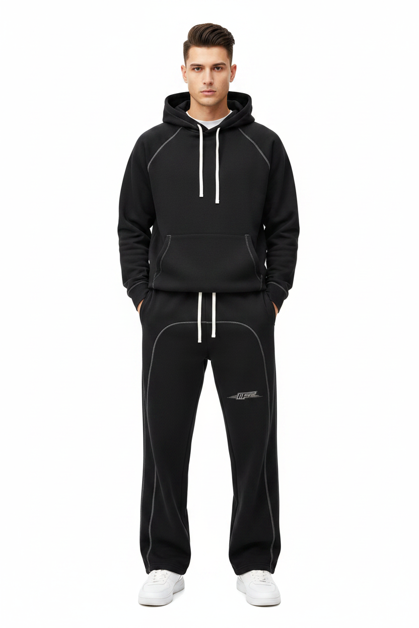 Stay Cozy in Style with Our Contrast-Stitched Fleece Sweatpants