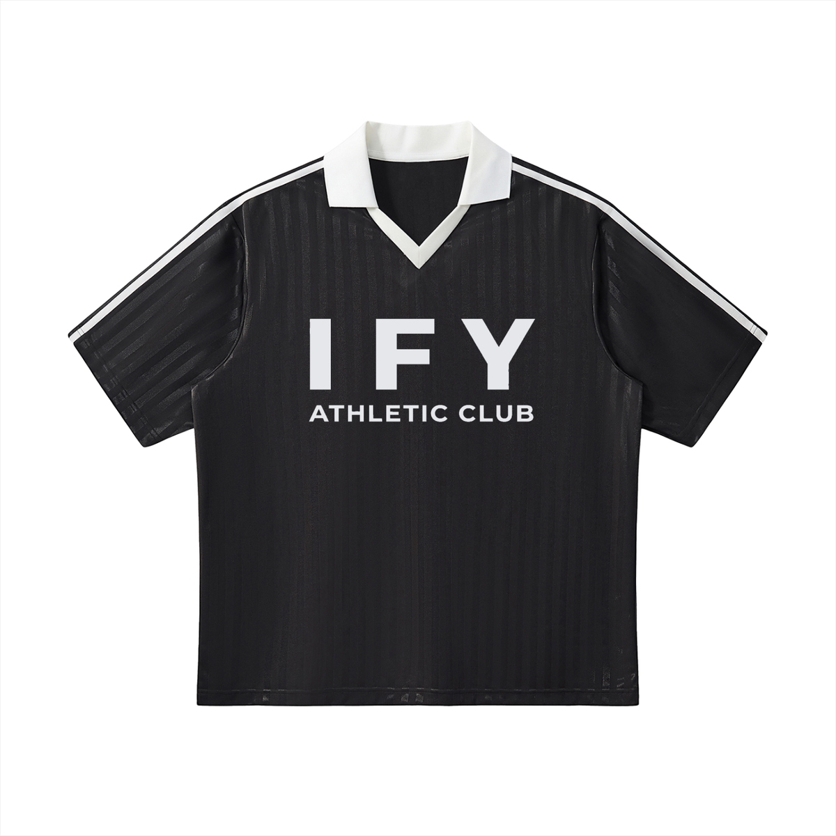 Contrast Collar Striped Soccer Jersey