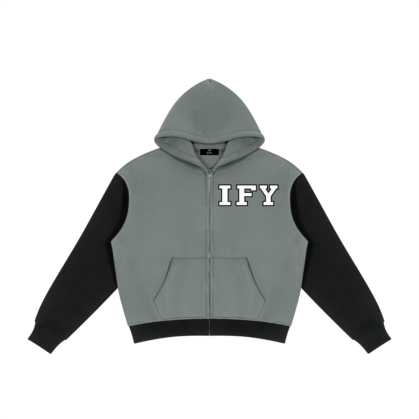 Unisex Color Block Fleece Full Zip Hoodie