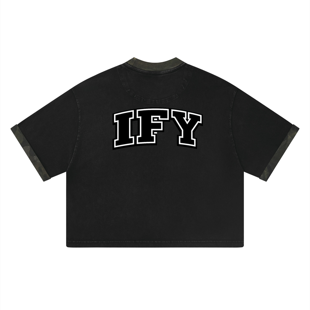 Unisex Mineral Washed Boxy Panel T-Shirt
