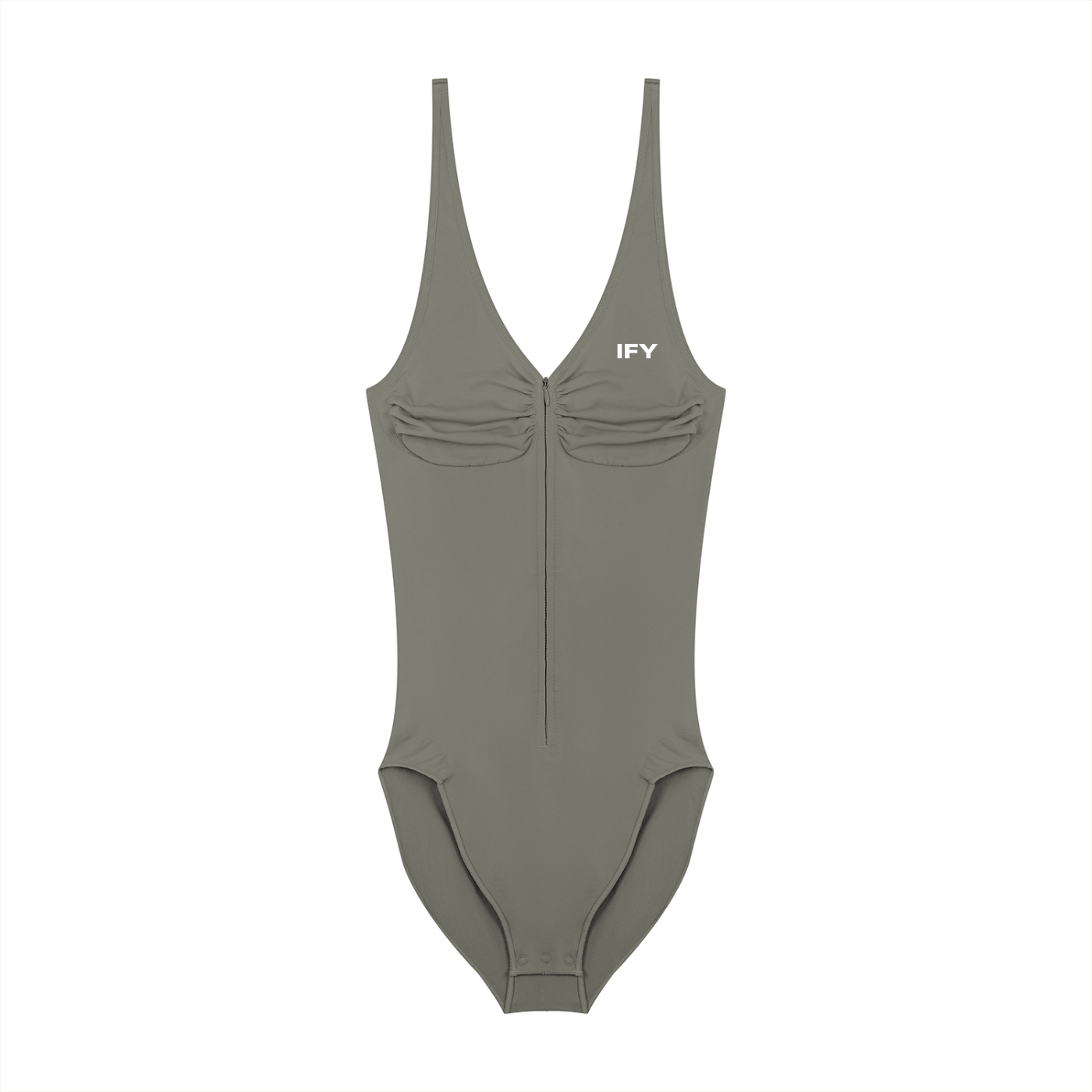 Enhance Your Everyday Look with Our Women's Full-Zip Ruched Bodysuit