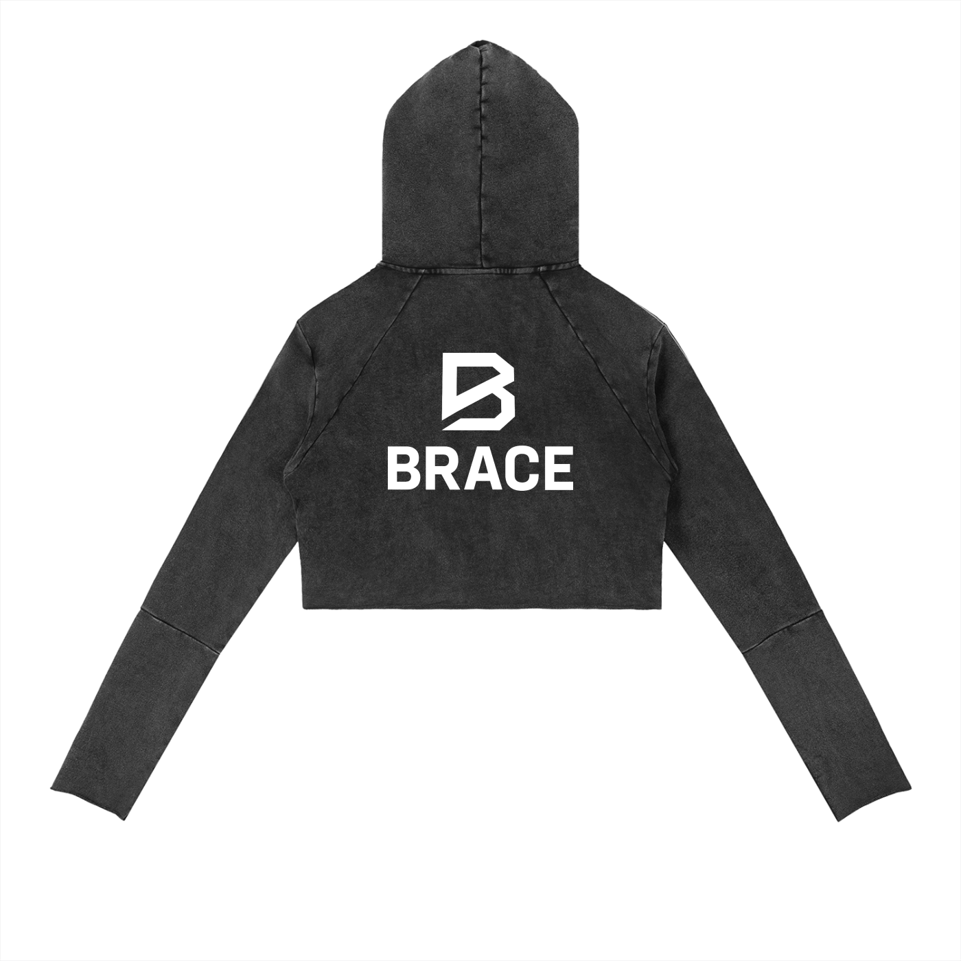 Vintage Washed Raw Edge Hoodie - Premium Fleece Gym Hoodie | BRACE