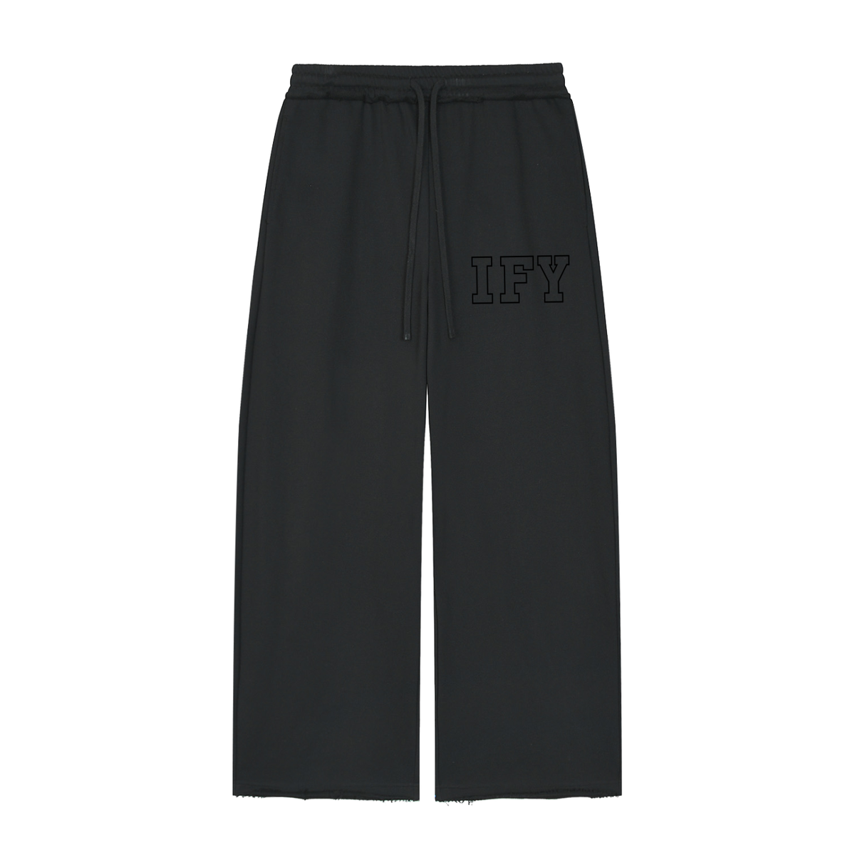 Wide Leg Raw Edge Sweatpants