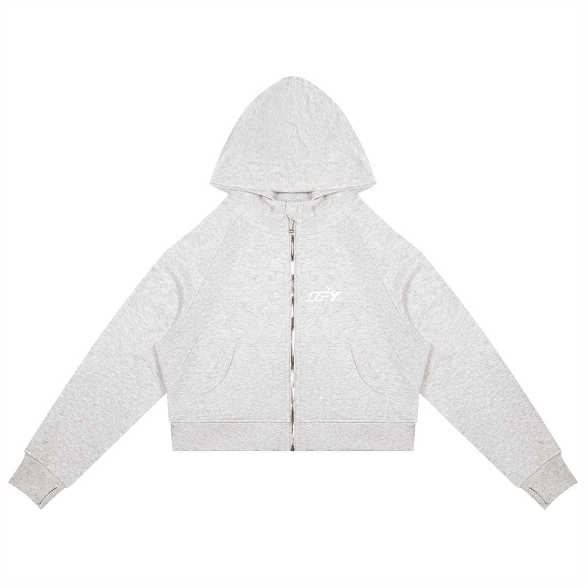 Cropped Zip-Through Hoodie