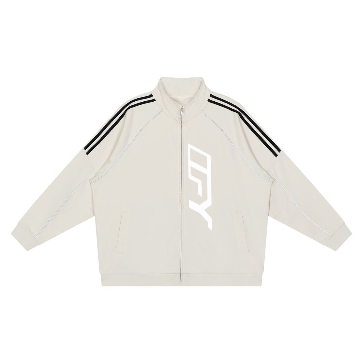 Reflection Striped Raglan Sleeve  Jacket