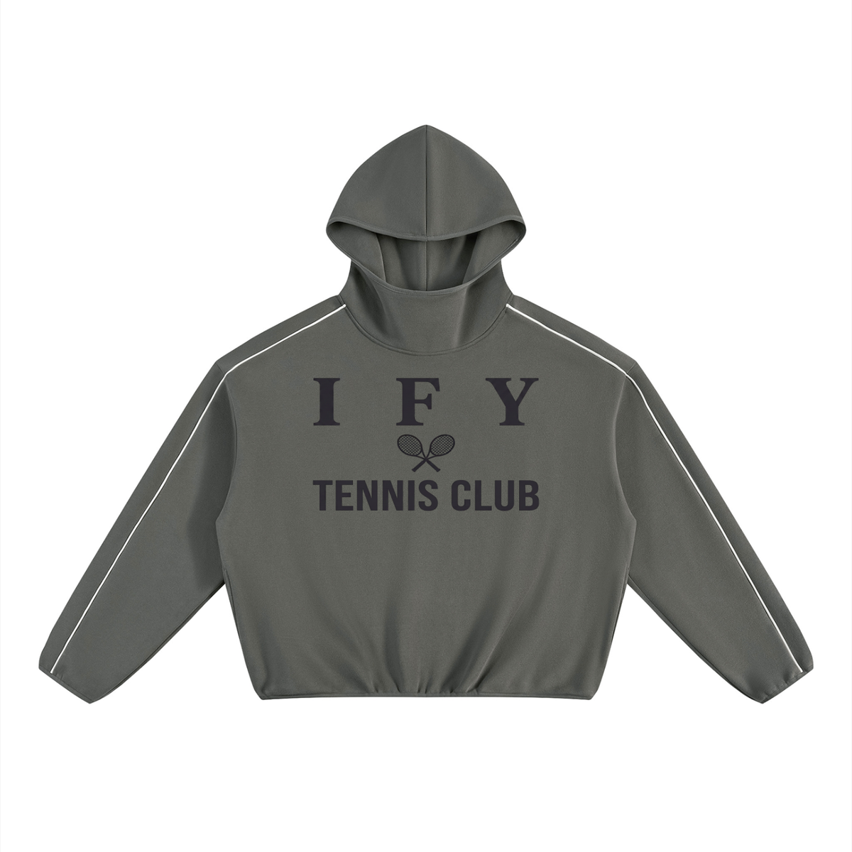 Boxy Piping Fleece Hoodie