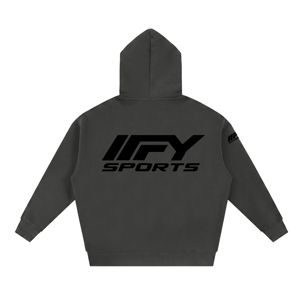 Oversized Two-Way Zip Fleece Hoodie