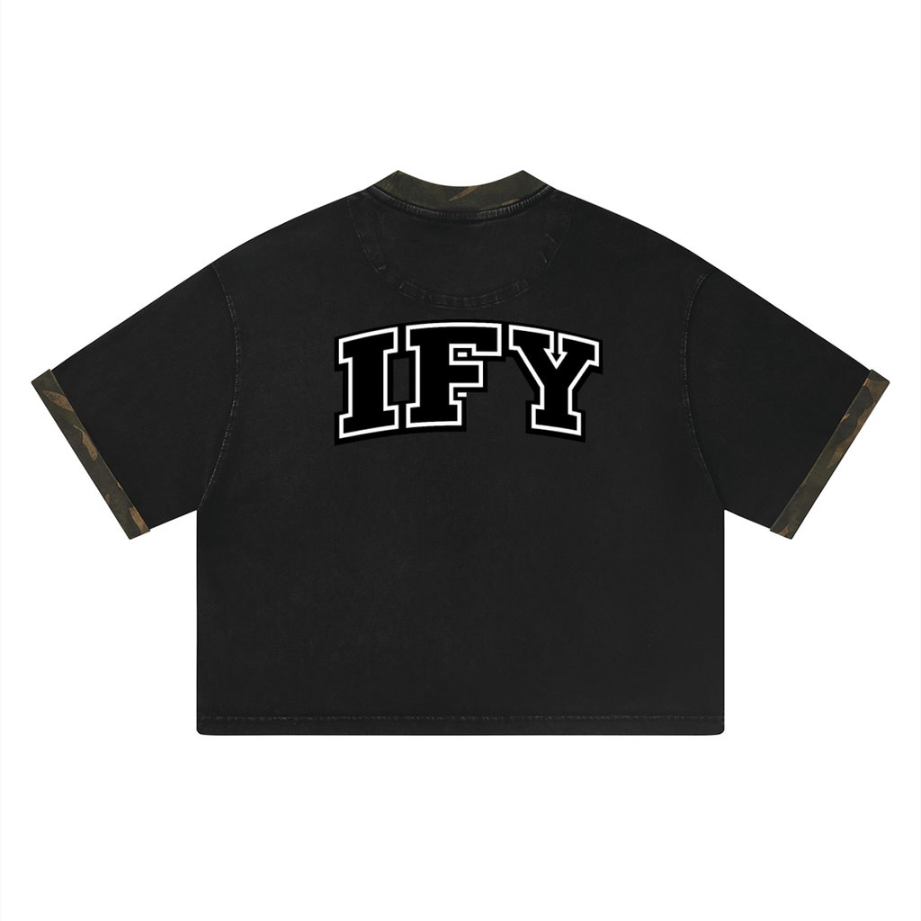 Unisex Mineral Washed Boxy Panel T-Shirt