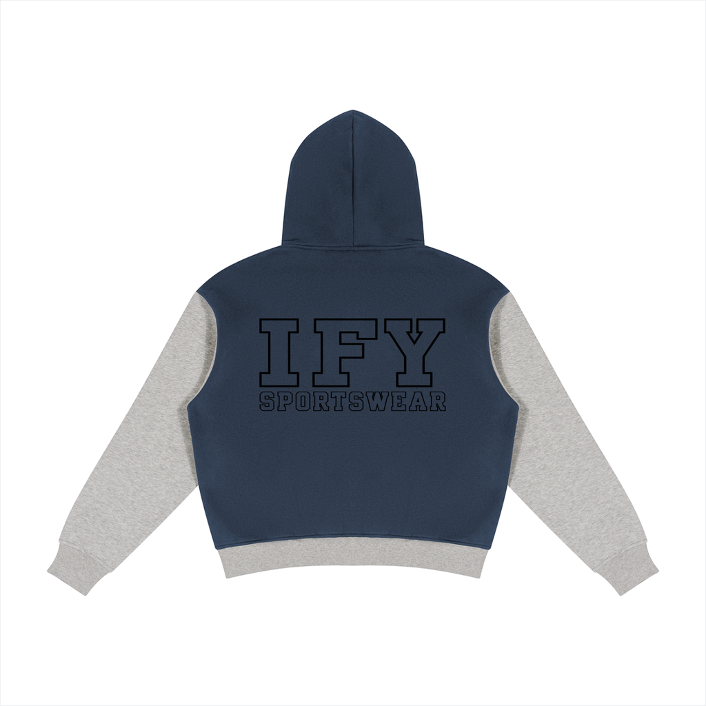Colour Block Fleece Full Zip Hoodie