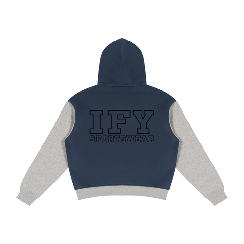 Colour Block Fleece Full Zip Hoodie