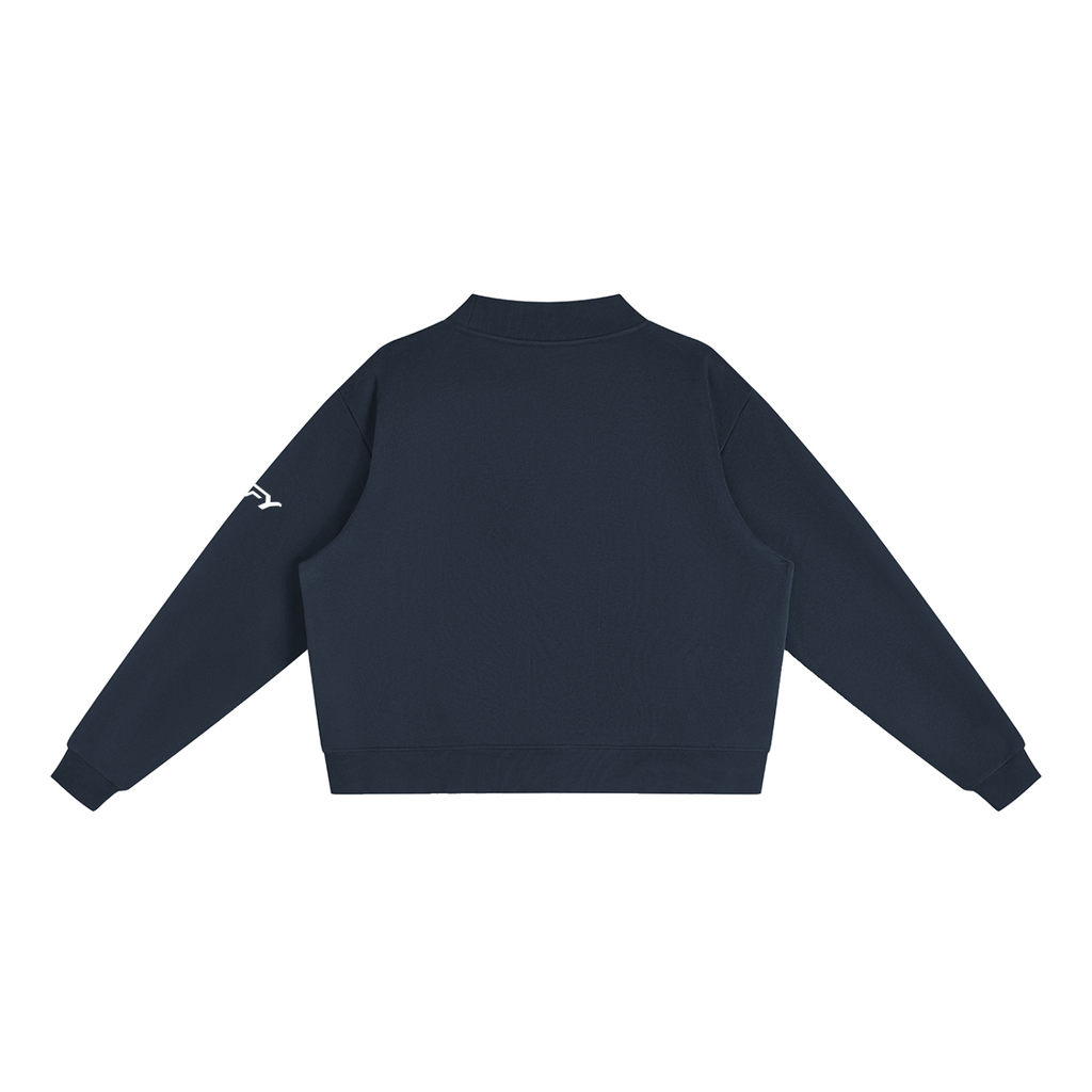 Essential Fleece Mock-Neck Crew Sweatshirt