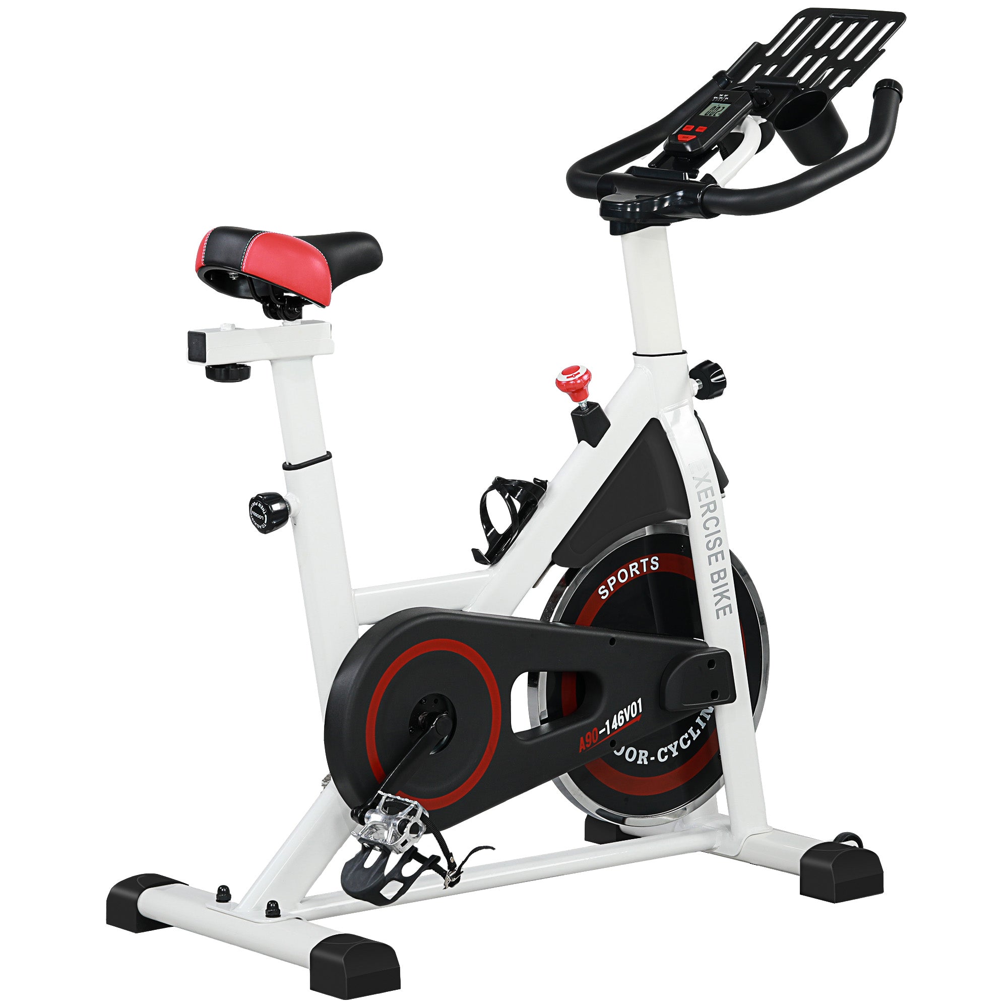 Exercise Bike, 8kg Flywheel Stationary Bike Indoor Cycling Machine With Adjustable Resistance Seat Handlebar, White - IFY Sports