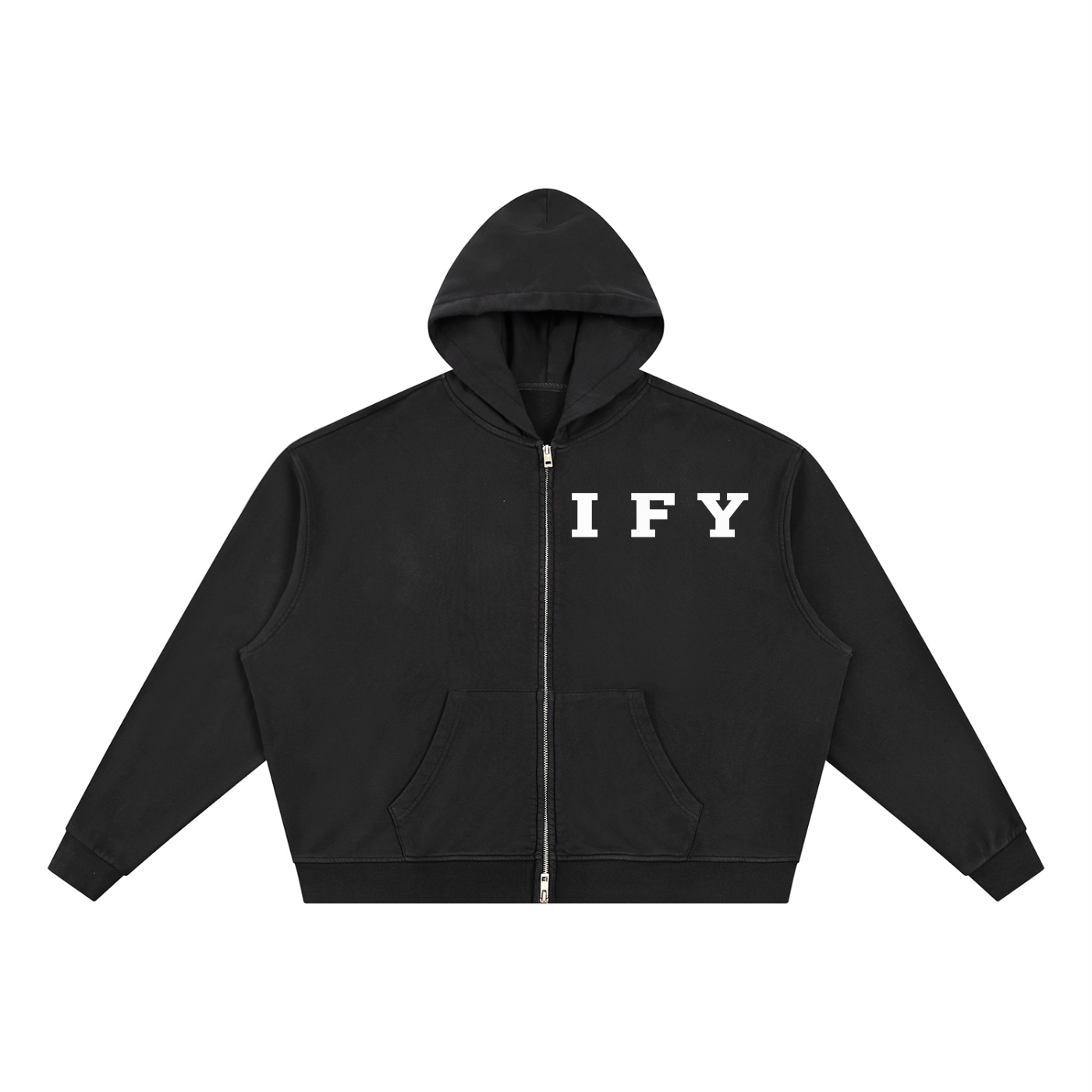 Unisex Vintage Wash Full Zip Boxy Hoodie