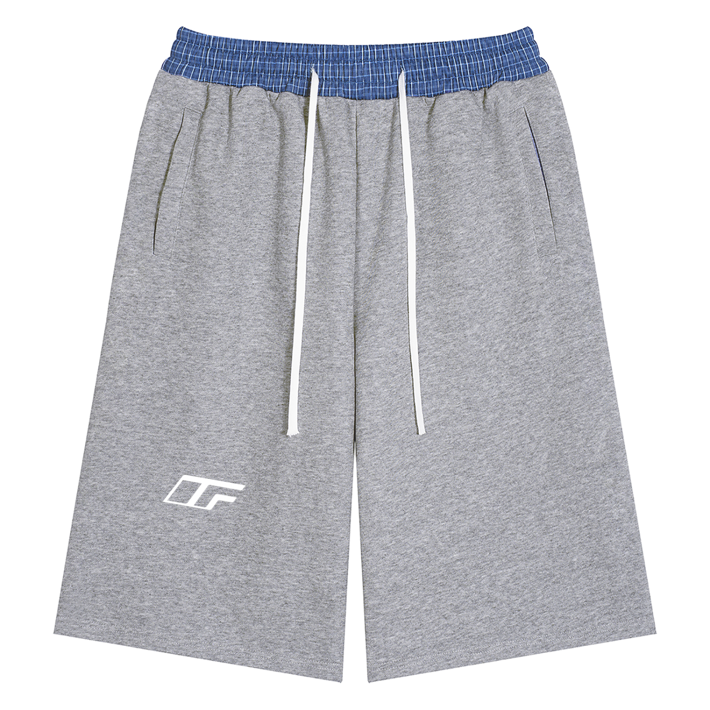 Unisex Plaid Waistband Shorts