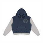 Unisex Colour-Block Fleece Full-Zip Hoodie