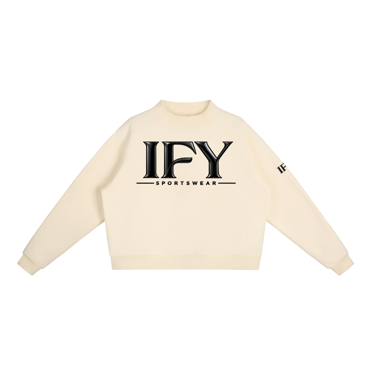 Essential Fleece Mock-Neck Crew Sweatshirt