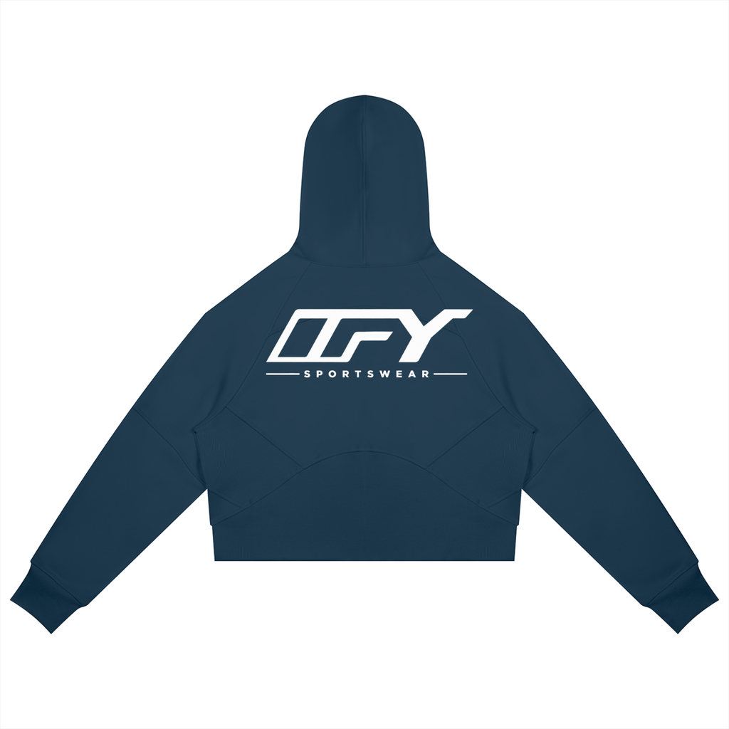 Cropped Zip-Through Hoodie