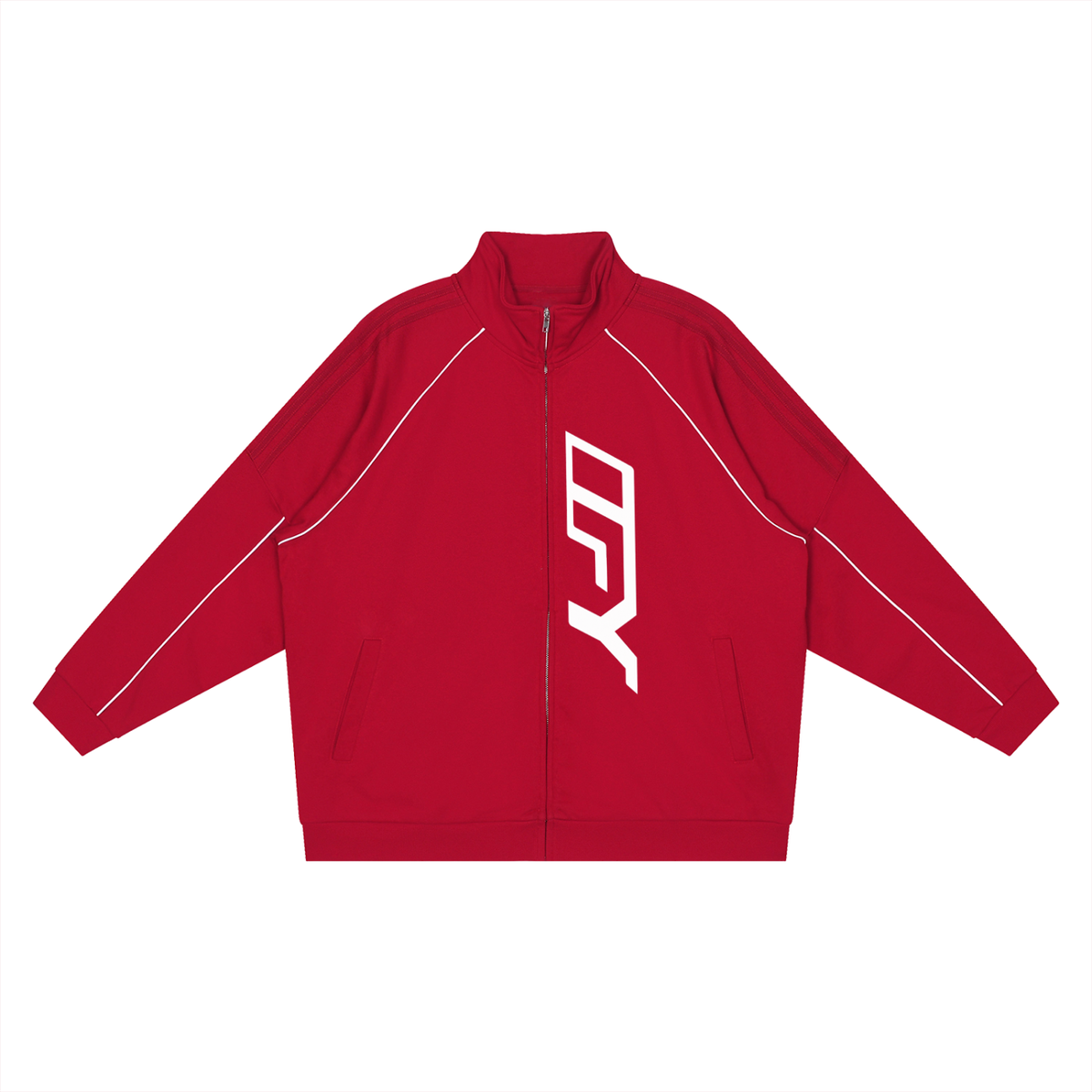 Reflection Striped Raglan Sleeve  Jacket