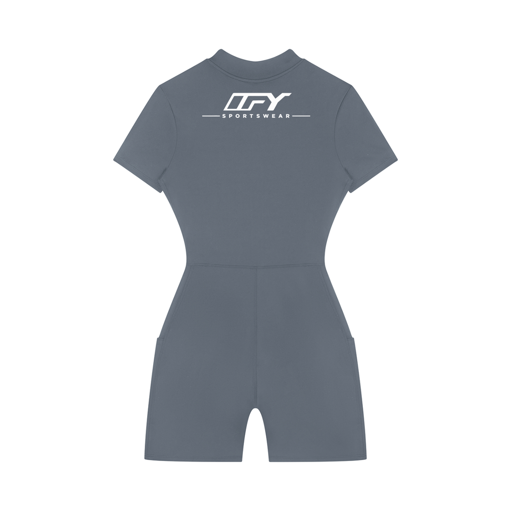 Women's Quarter-Zip Short Sleeve Romper