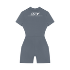 Women's Quarter-Zip Short Sleeve Romper