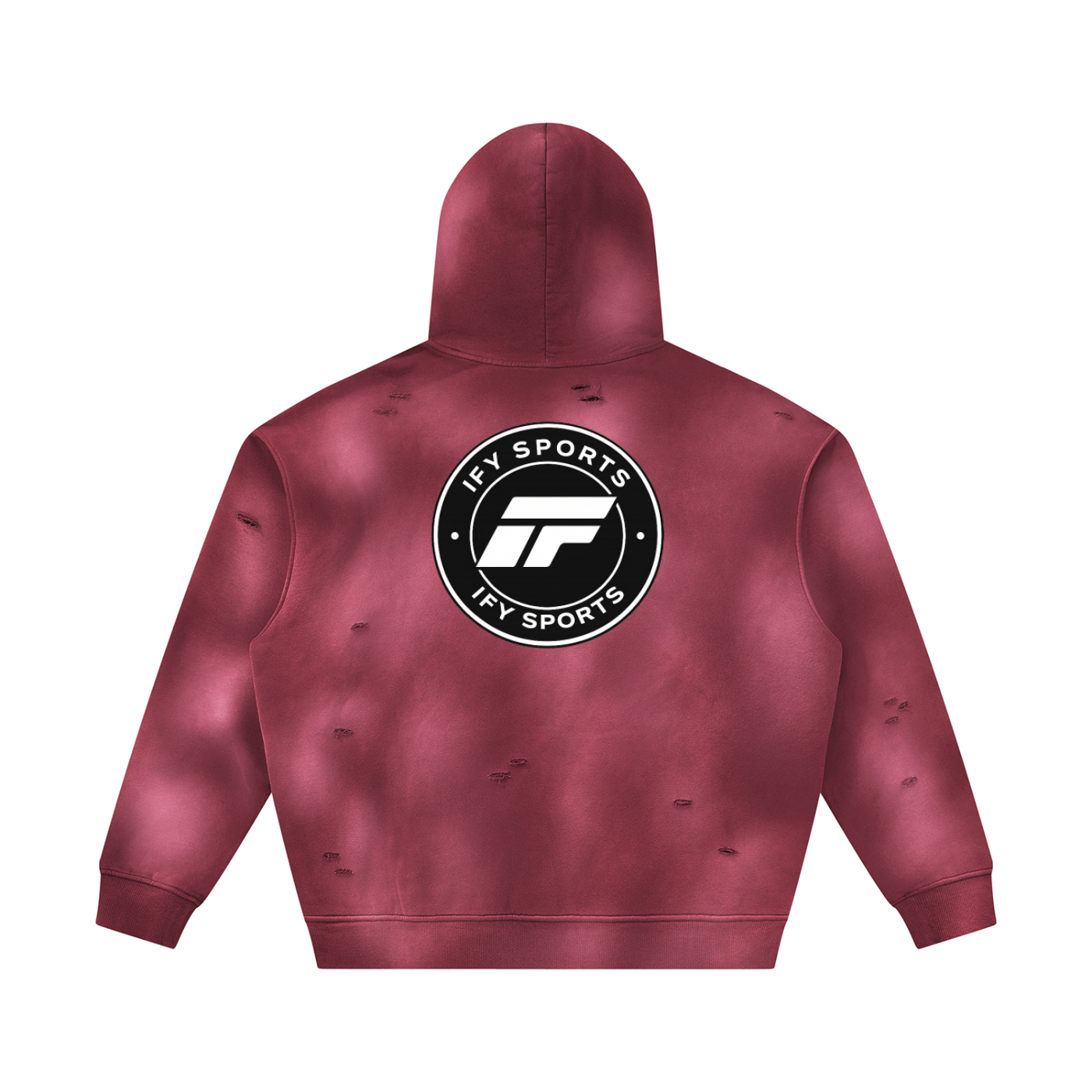 Unisex Sunfade Frayed Fleece Hoodie