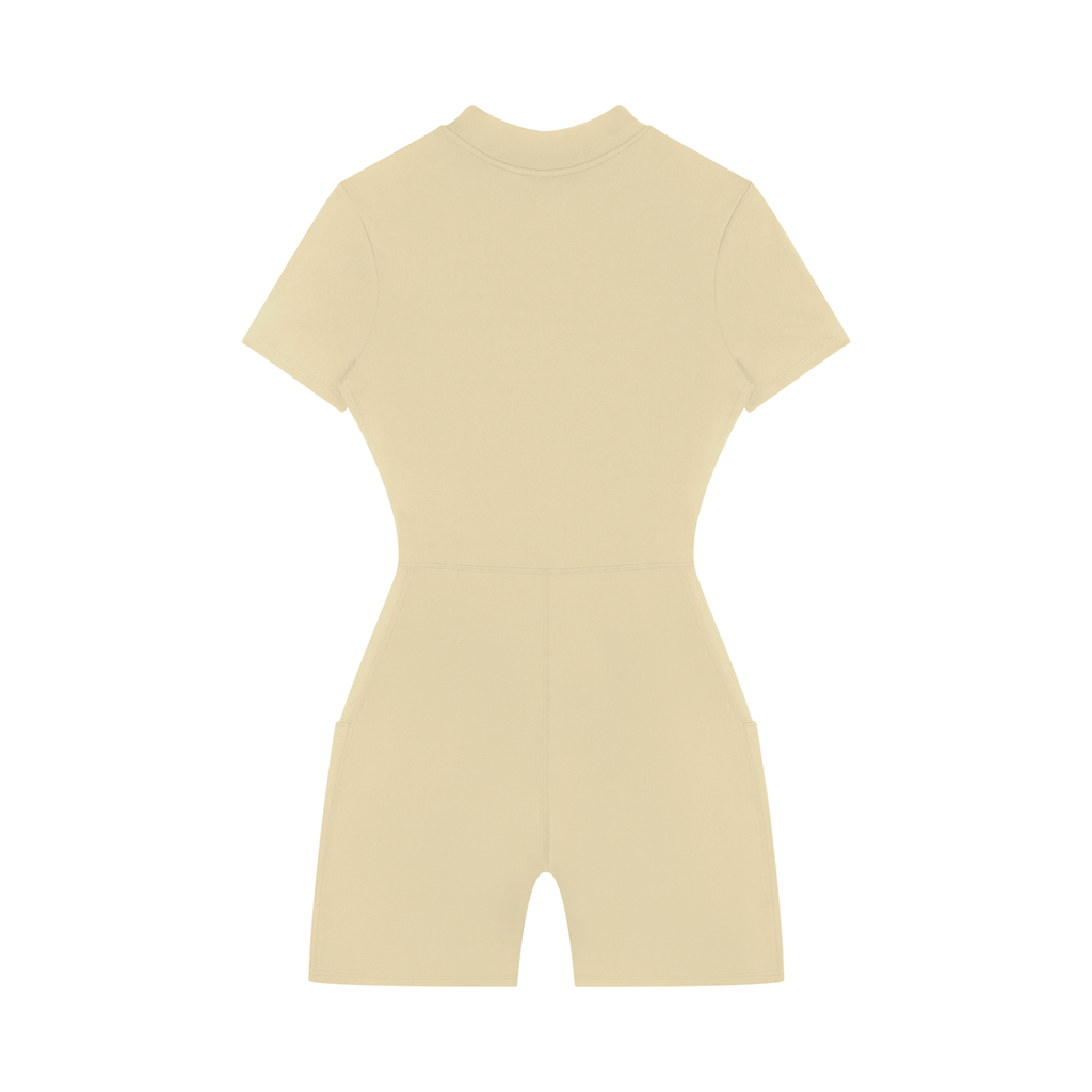 Quarter-Zip Short Sleeve Romper