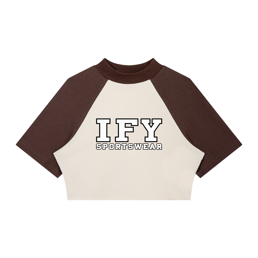 Women’s Color Block Raglan Crop T-Shirt
