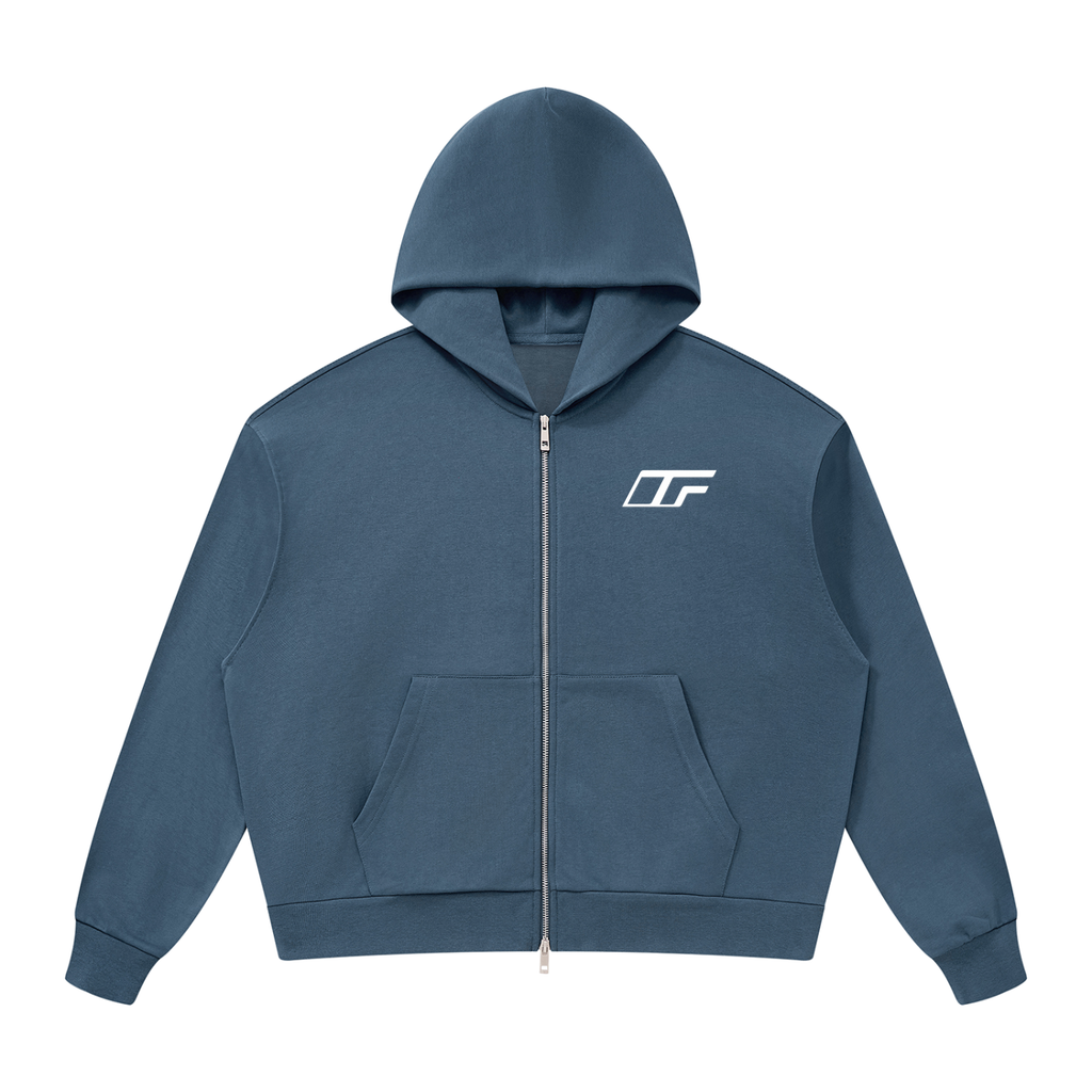 Unisex Drop Shoulder Full Zip Hoodie - Comfort Meets Style for Every Occasion