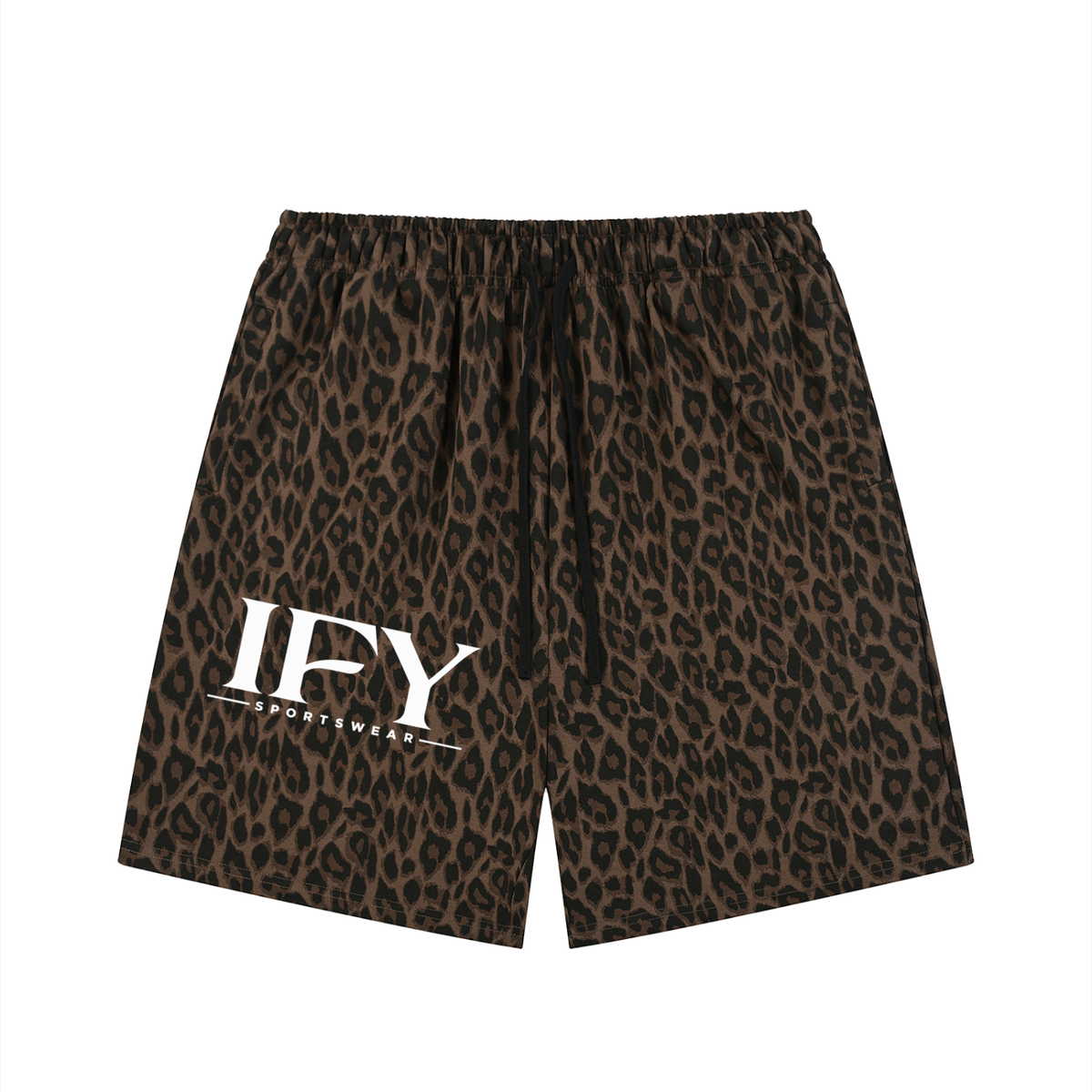 Unisex Heavyweight Leopard Drawstring Shorts