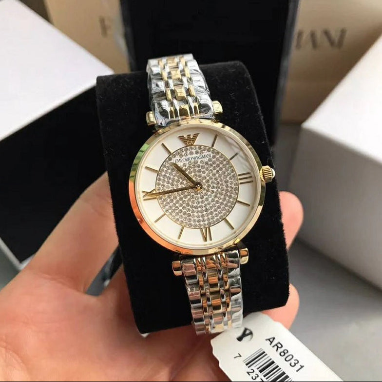 Emporio Armani AR8031 Gianni T-Bar Women's Two-Tone Watch