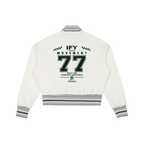 Striped Rib Collar Zip Jacket