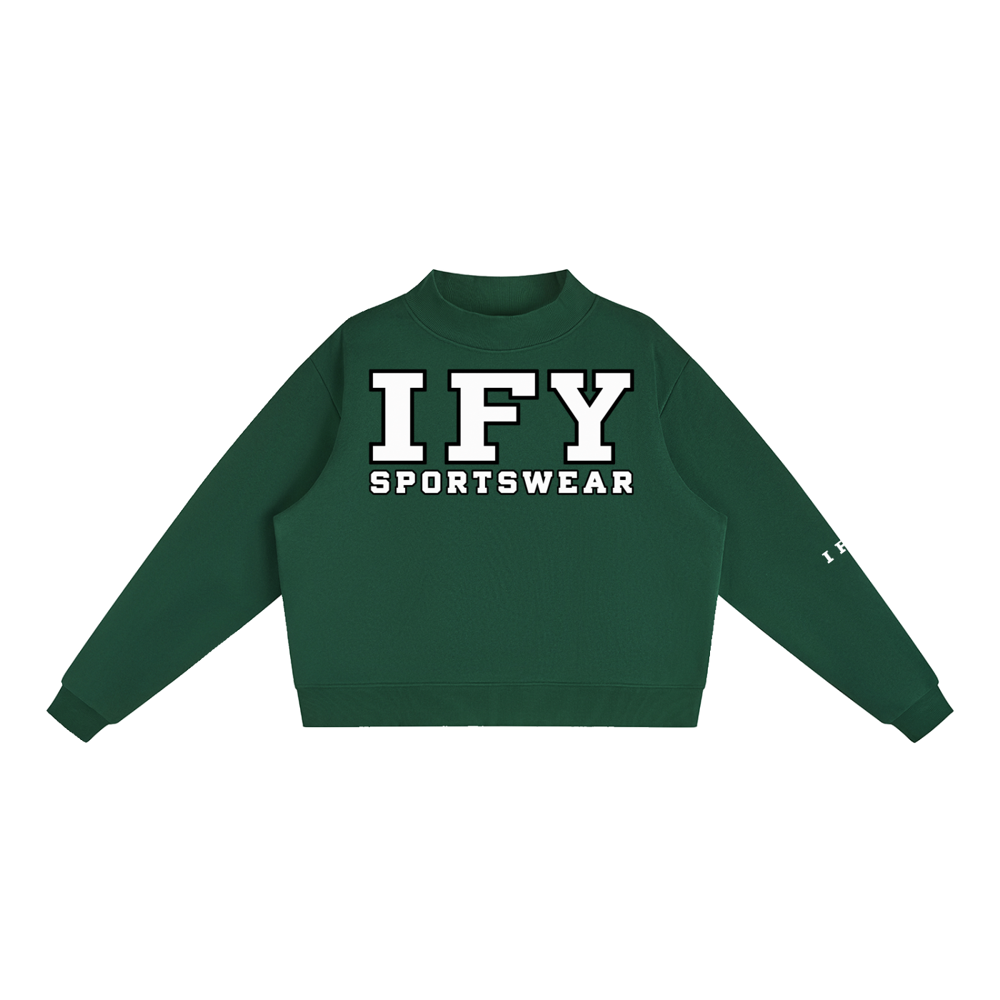 Essential Fleece Mock-Neck Crew Sweatshirt